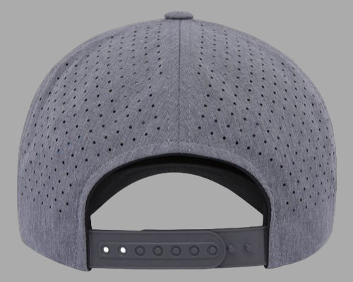 Gray cap with perforated design on a white background