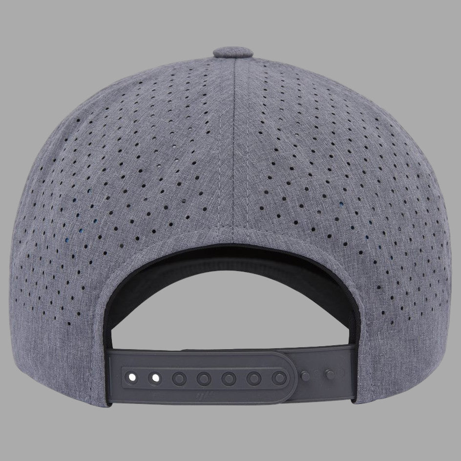 Gray cap with ventilation holes on a white background