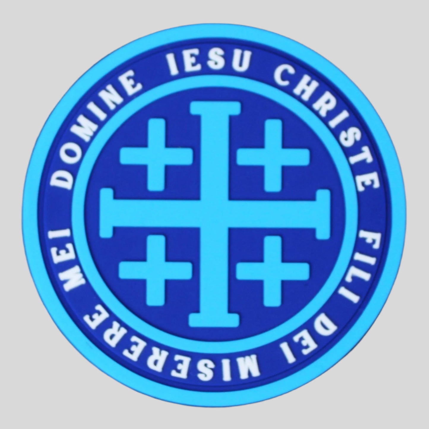 Blue Jerusalem cross patch