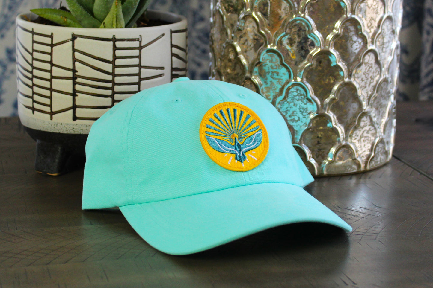 Teal Hat with a Pentecost Patch