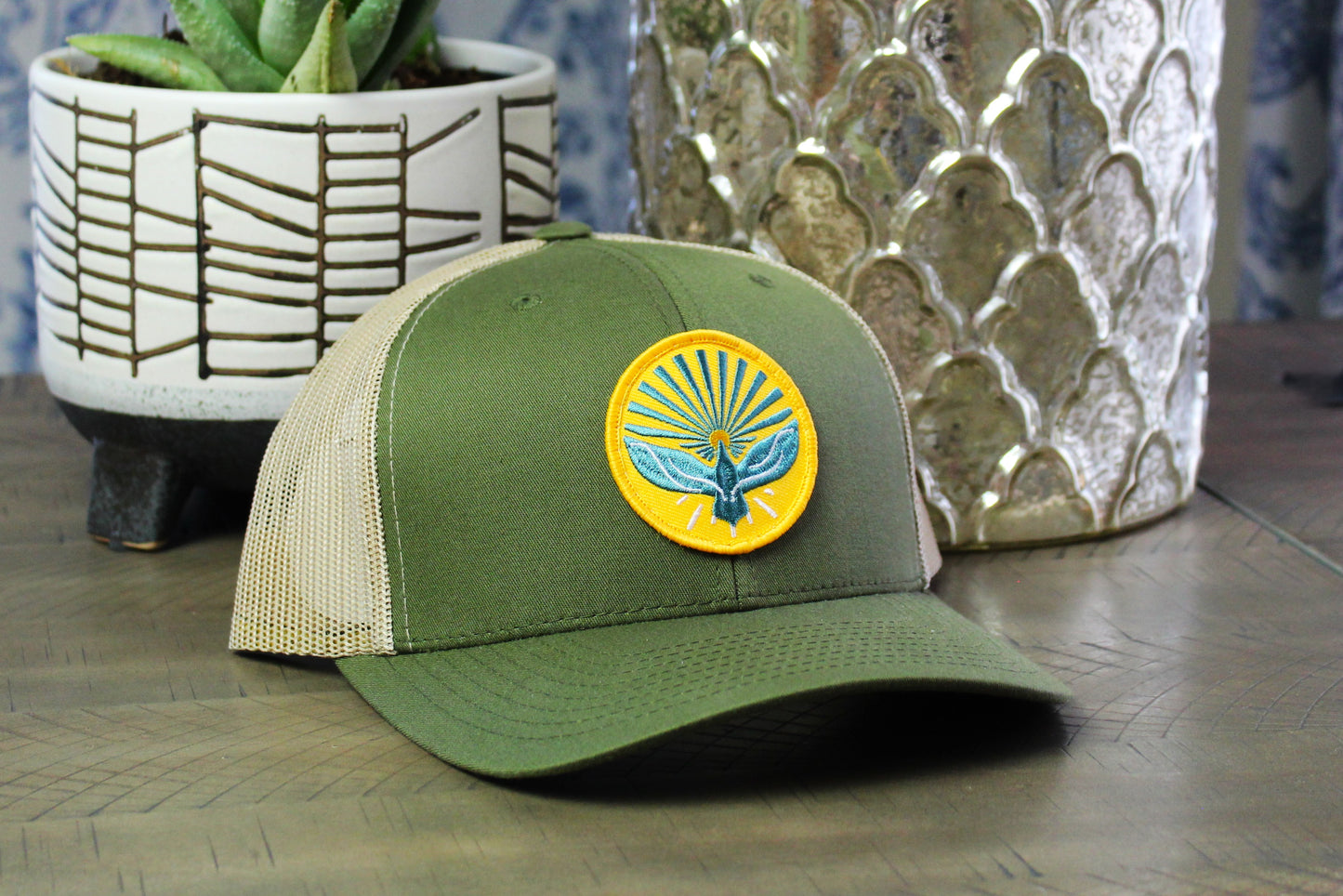 Moss/Khaki Snapback with a Pentecost Patch