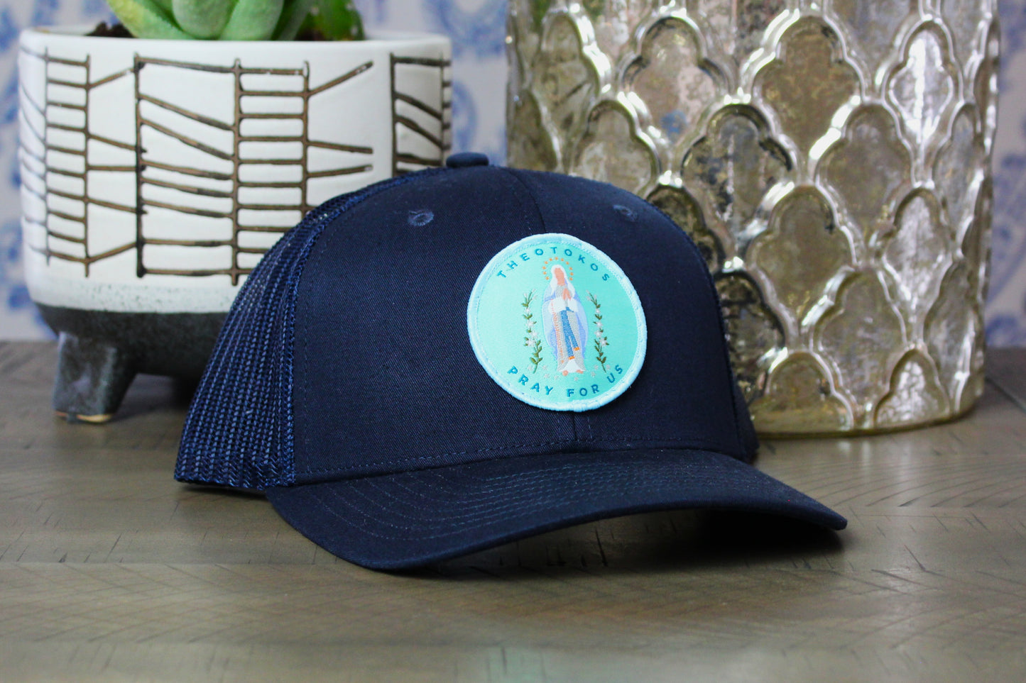 Navy Youth Snapback with a Theotokos Patch