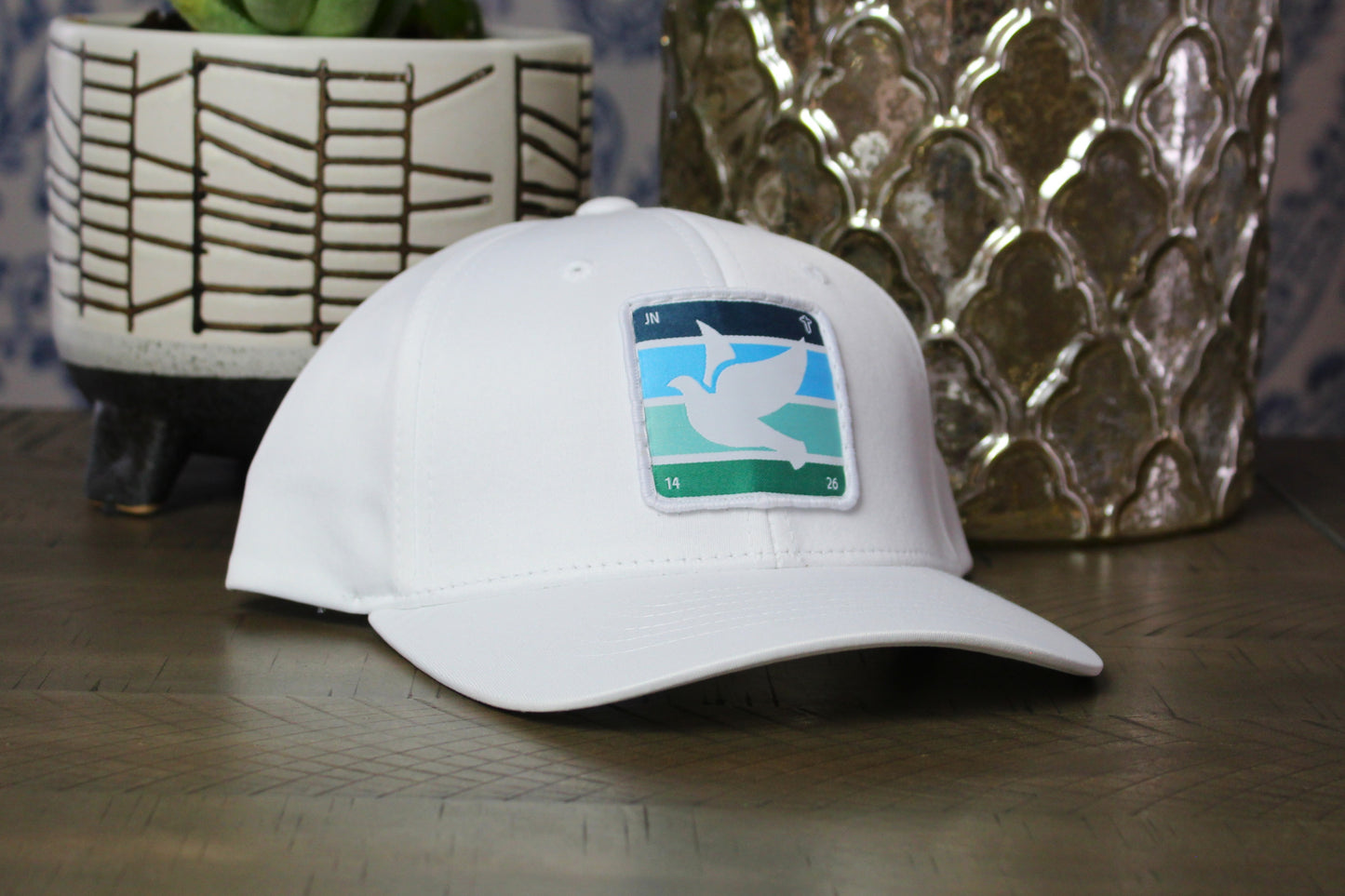 white youth snapback with holy spirit dove patch
