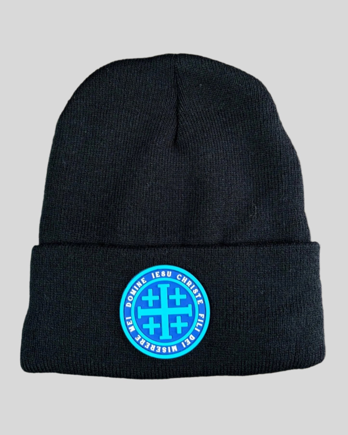 Black Beanie with Jerusalem Cross Patch
