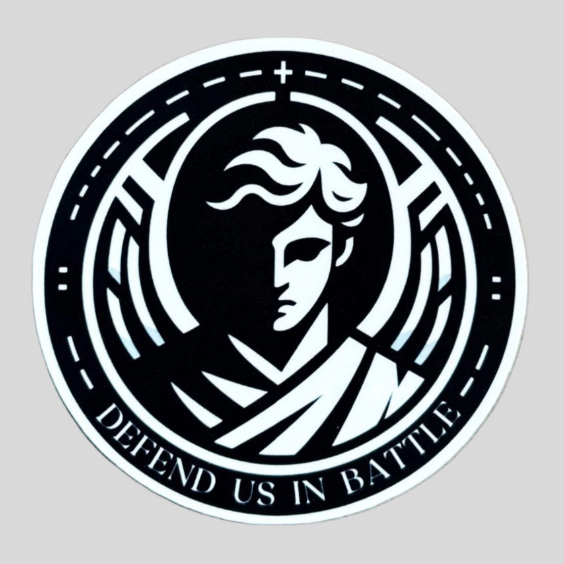 St. Michael the Archangel Christian black and white sticker