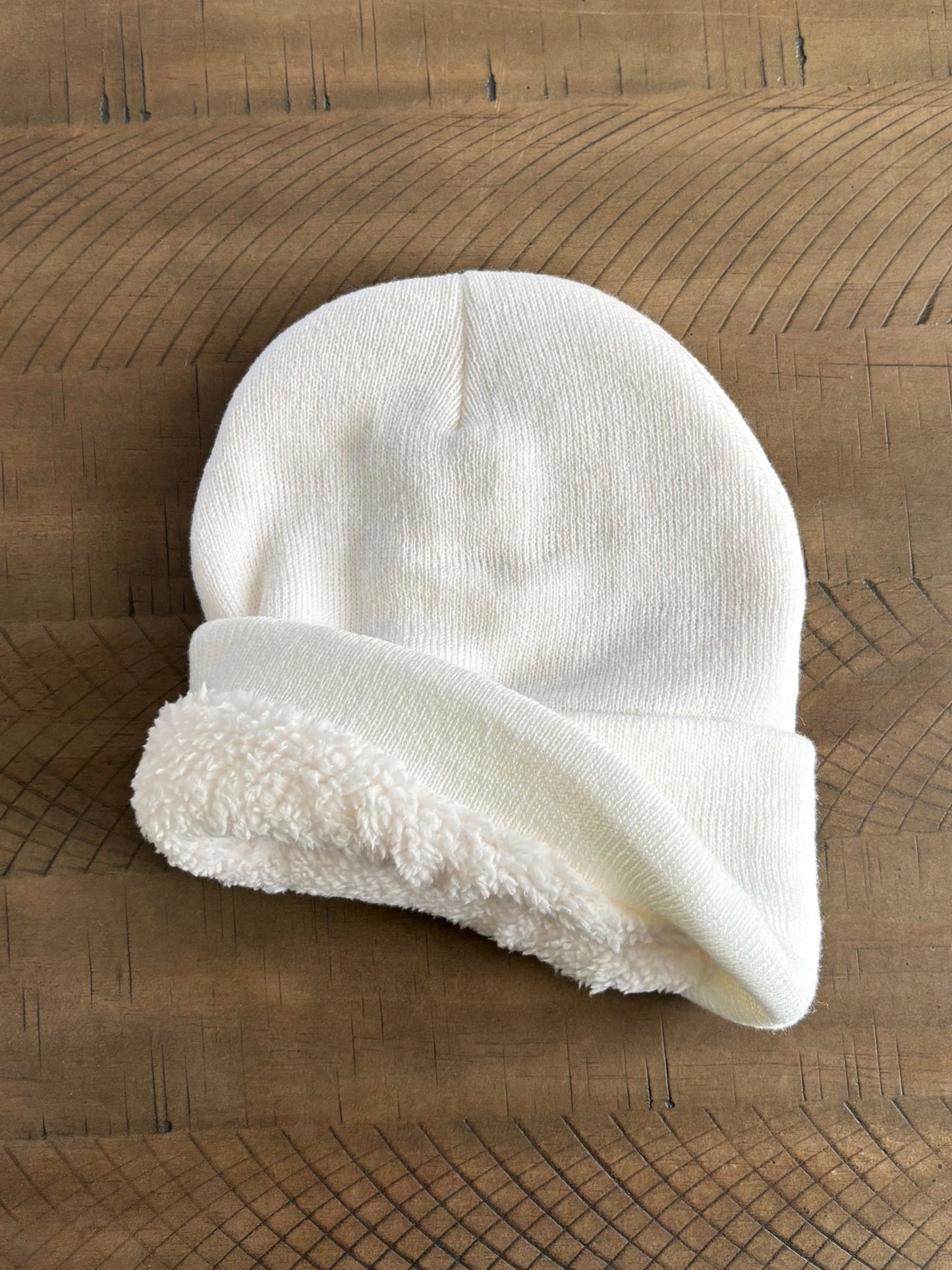 Inside of winter hat with sherpa lining
