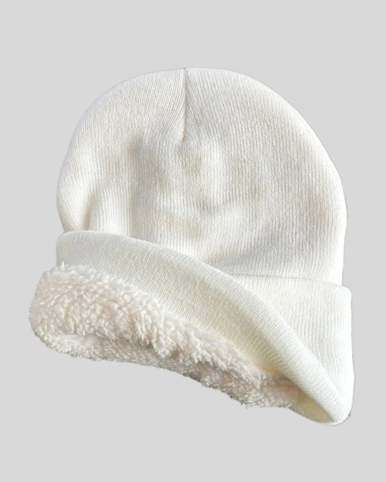 Inside of winter hat with sherpa lining