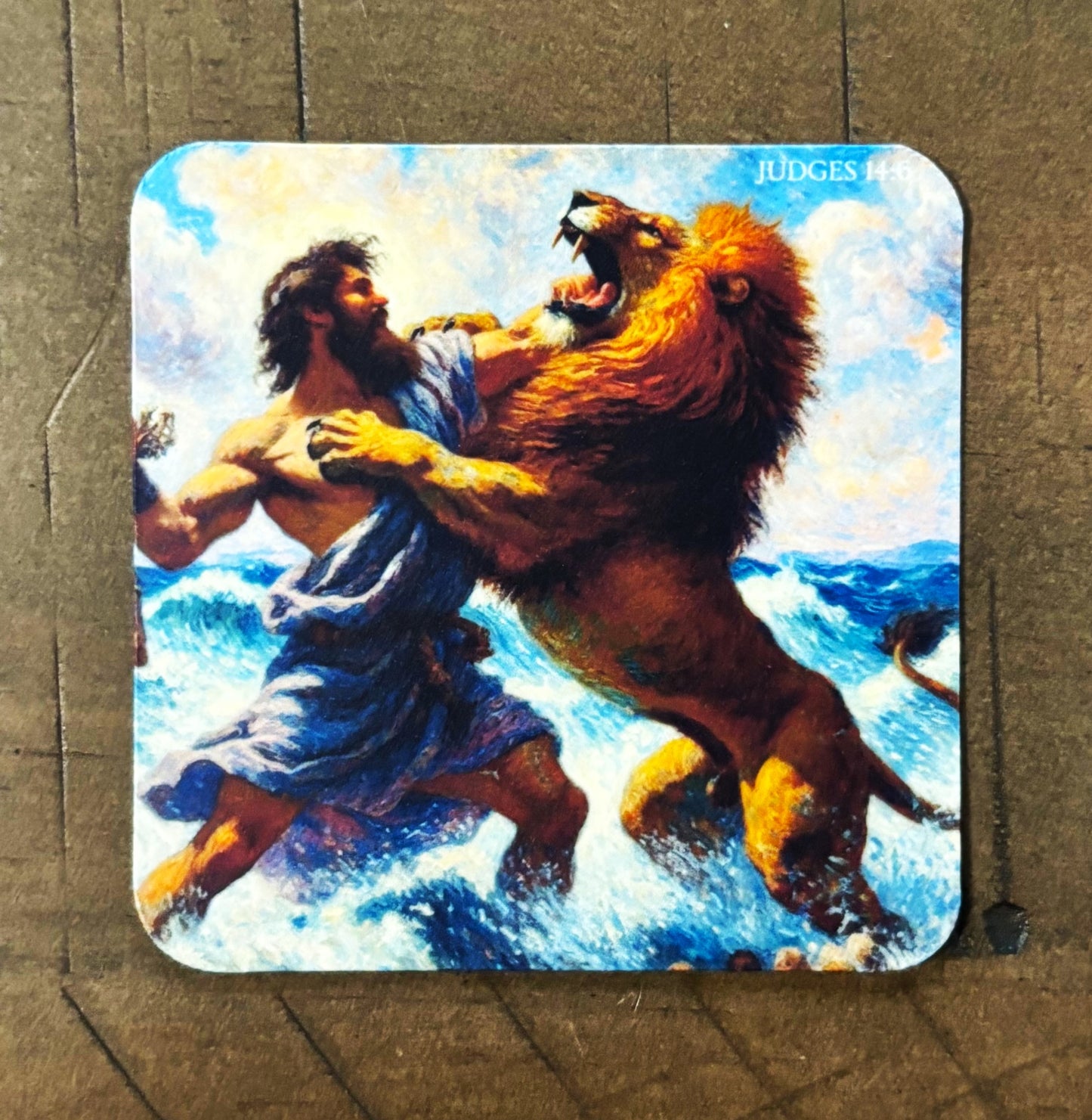 Samson Battles the Lion sticker