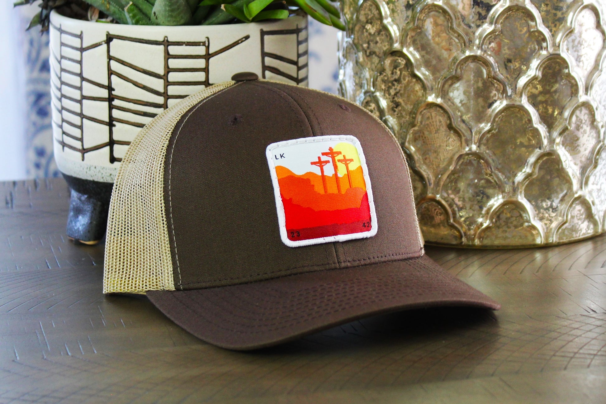 Brown Khaki Snapback with Calvary Patch