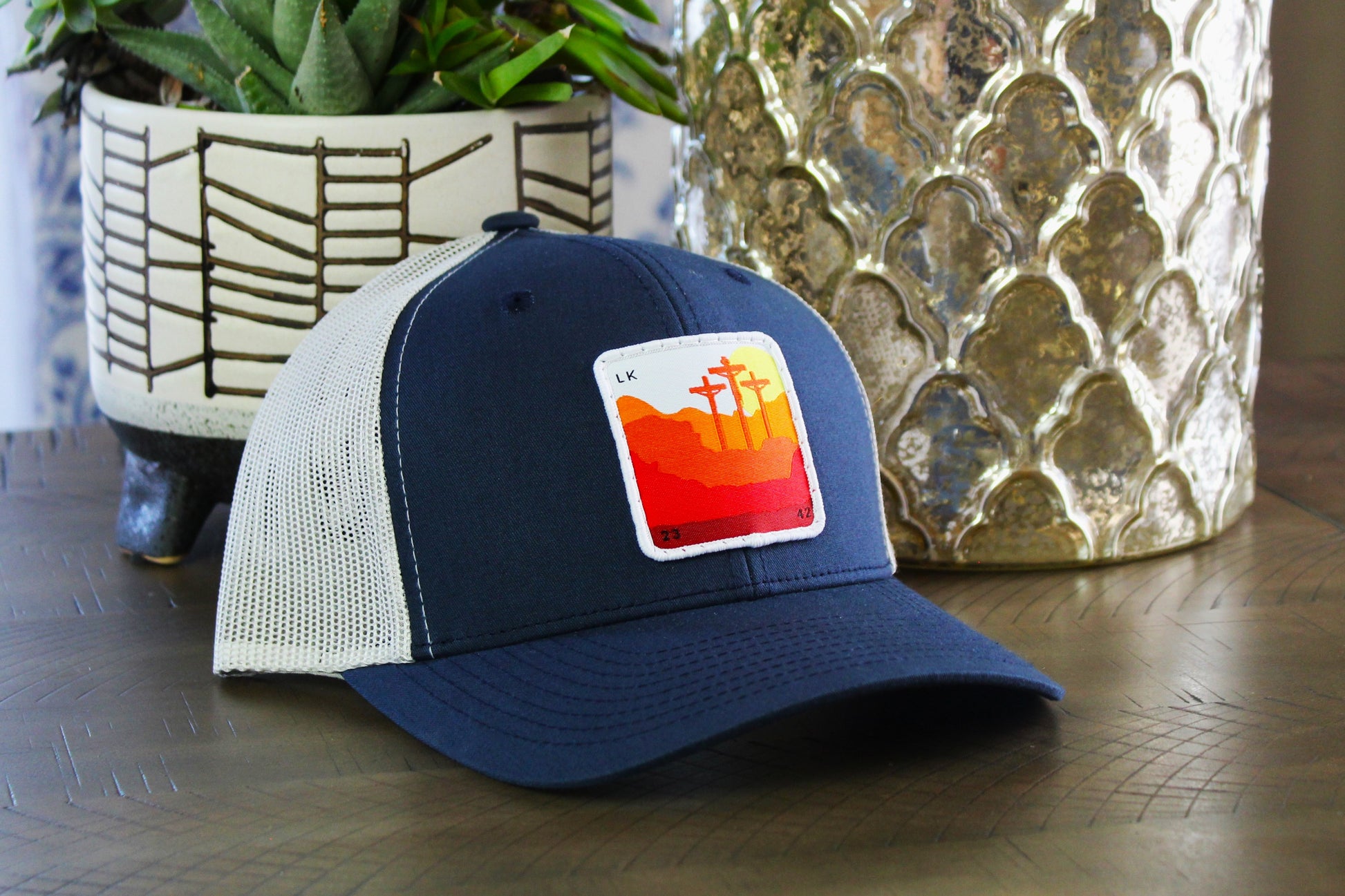 Navy Silver Snapback with Calvary Patch