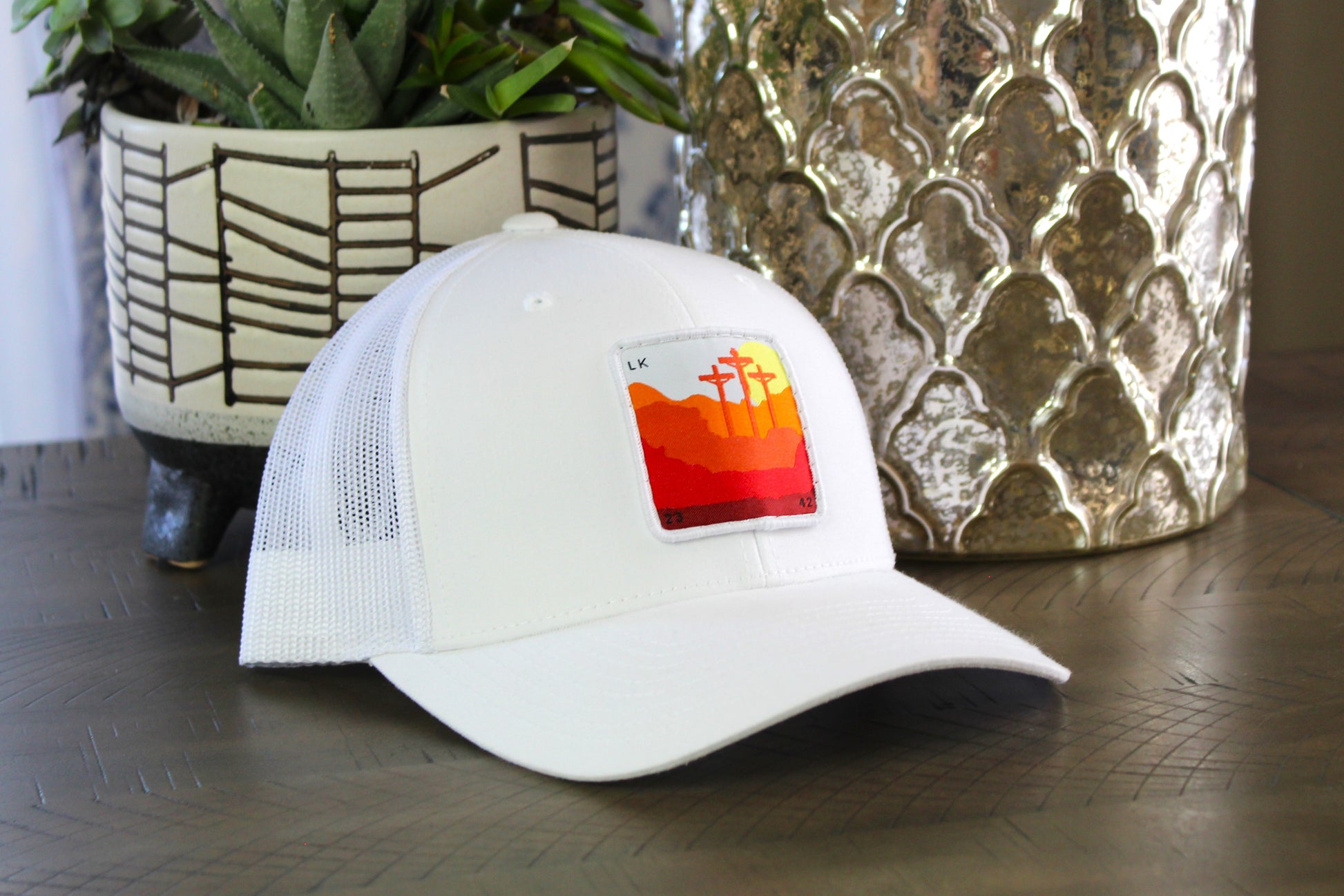 White Snapback with Calvary Patch