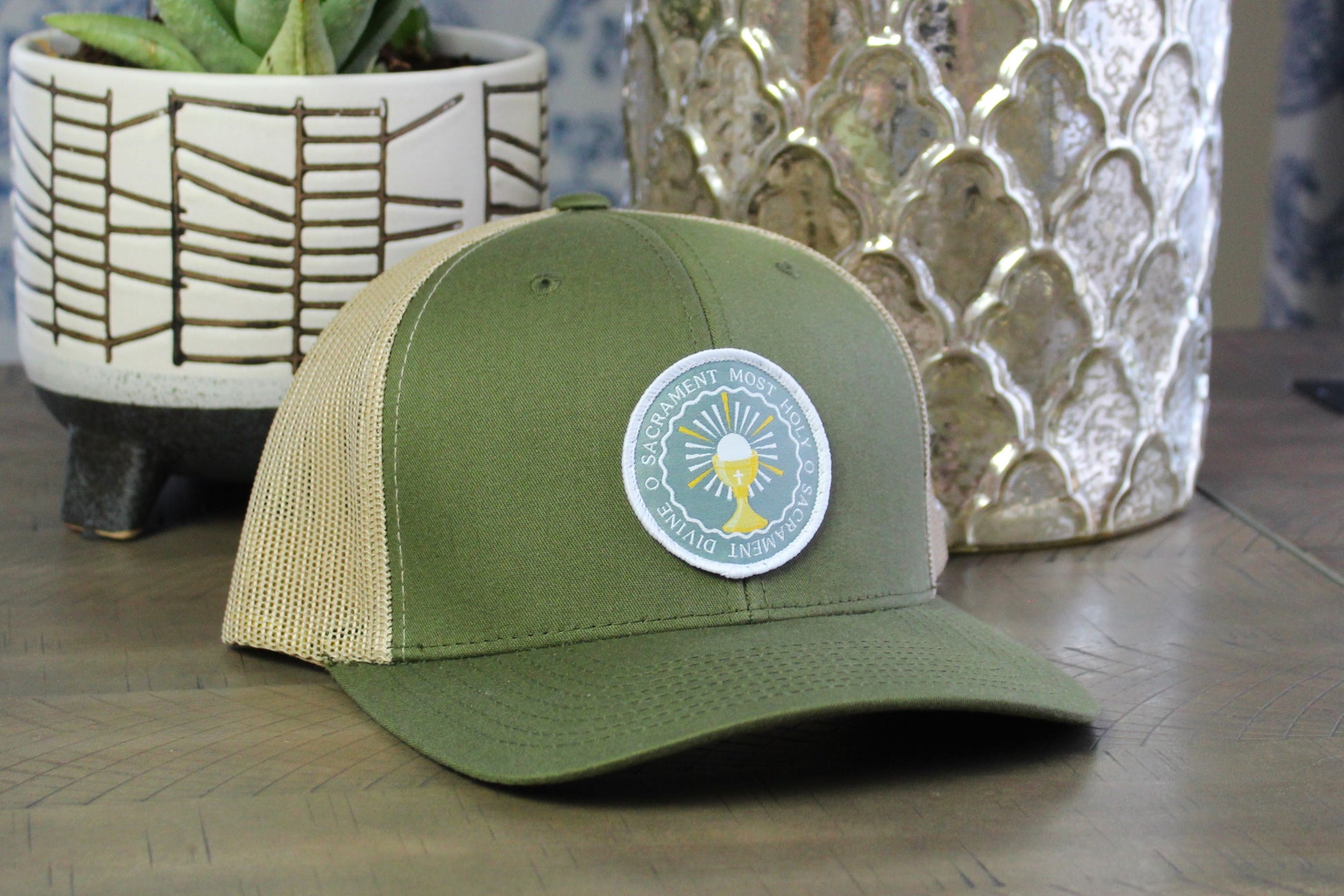 Moss/Khaki Snapback with O Sacrament Patch