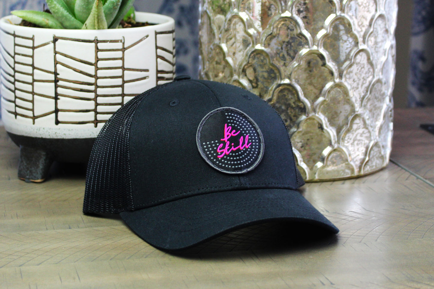Black Youth Snapback with a Be Still patch