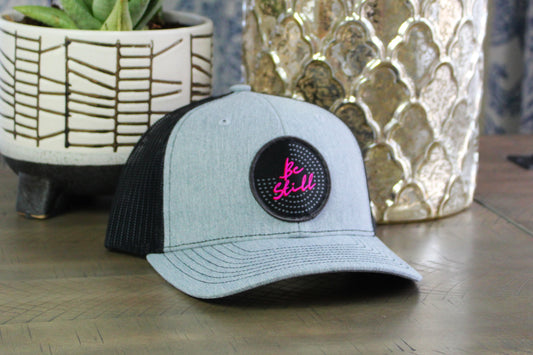 Heather Gray Black Youth Snapback with a Be Still patch