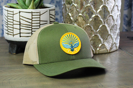 Moss/Khaki Snapback with a Pentecost Patch