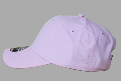 pink hat side view