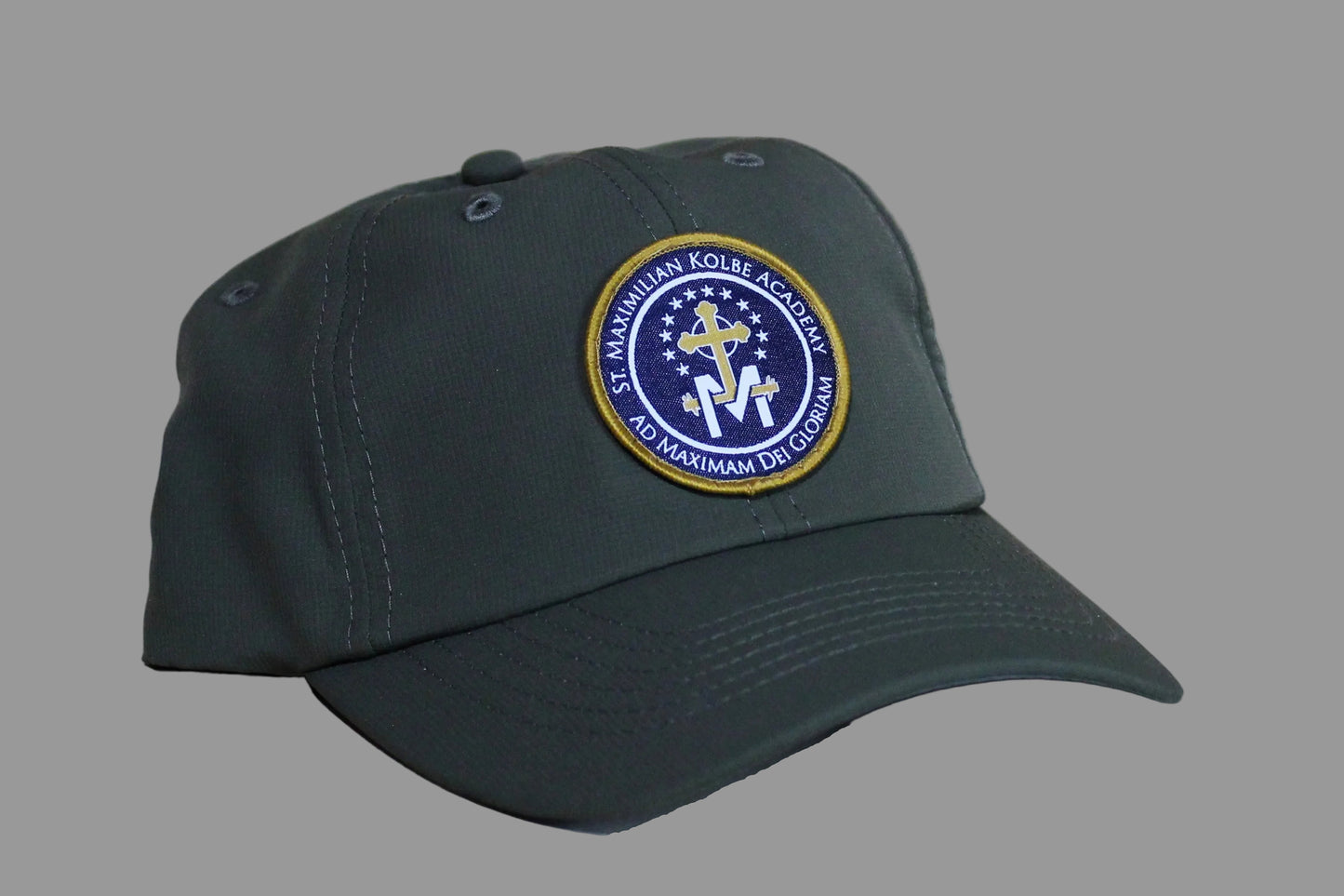 Green cap with a logo