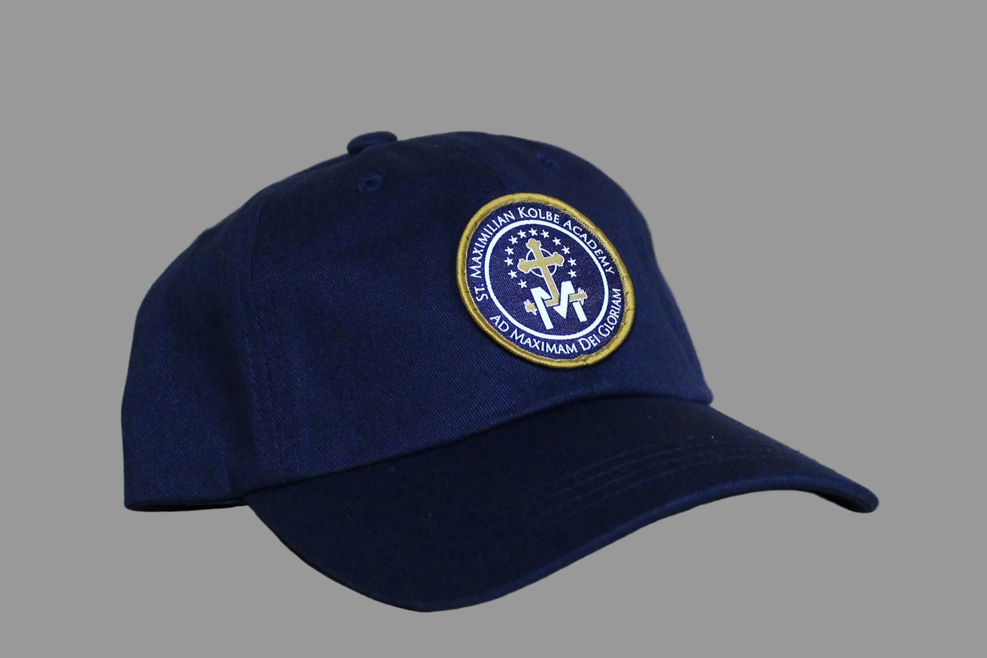 Navy blue cap with a logo