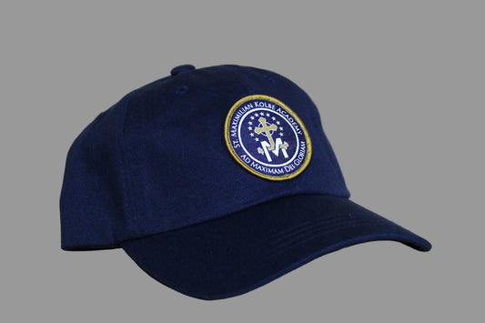 Navy blue cap with a logo