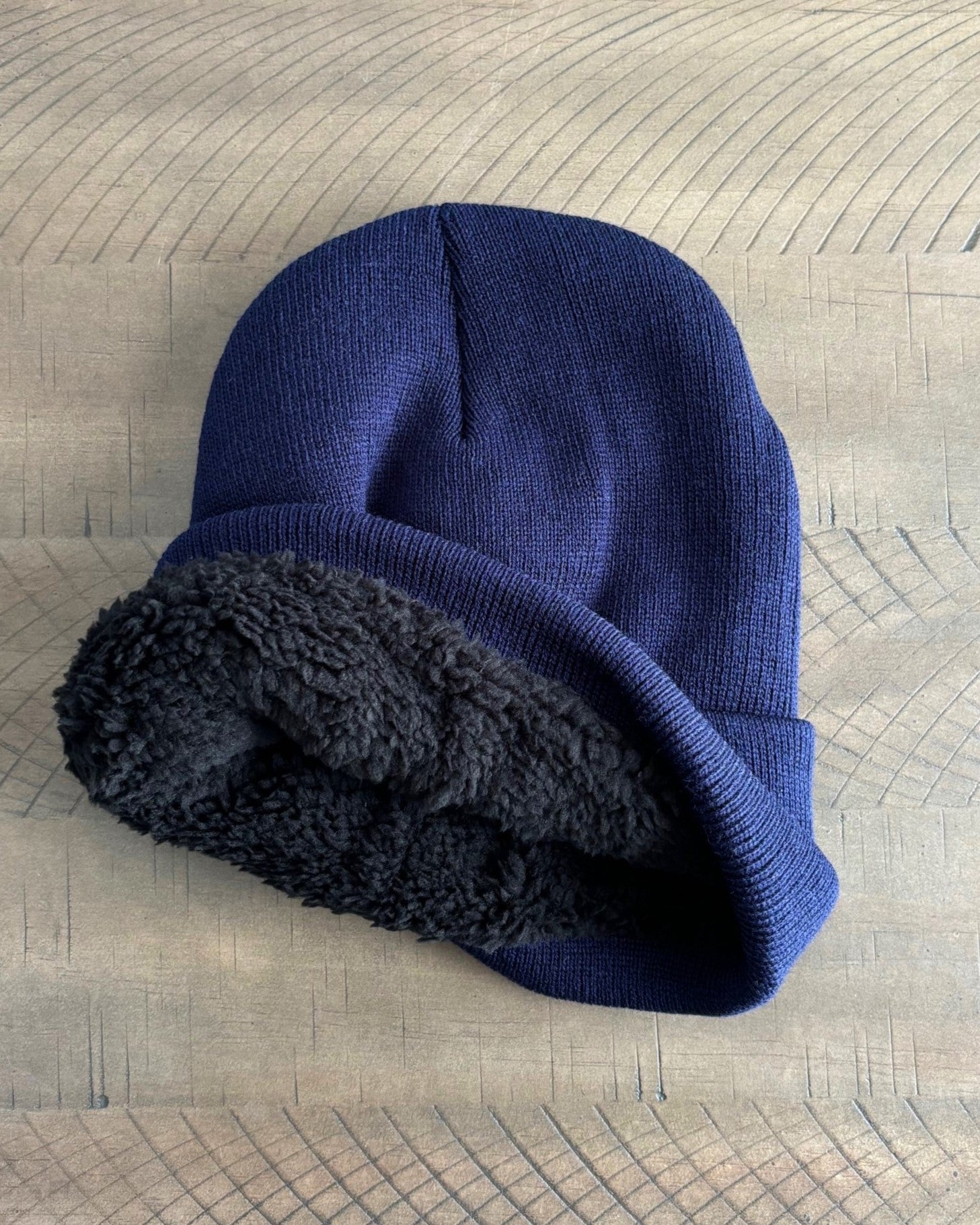 Interior of sherpa lined winter hat