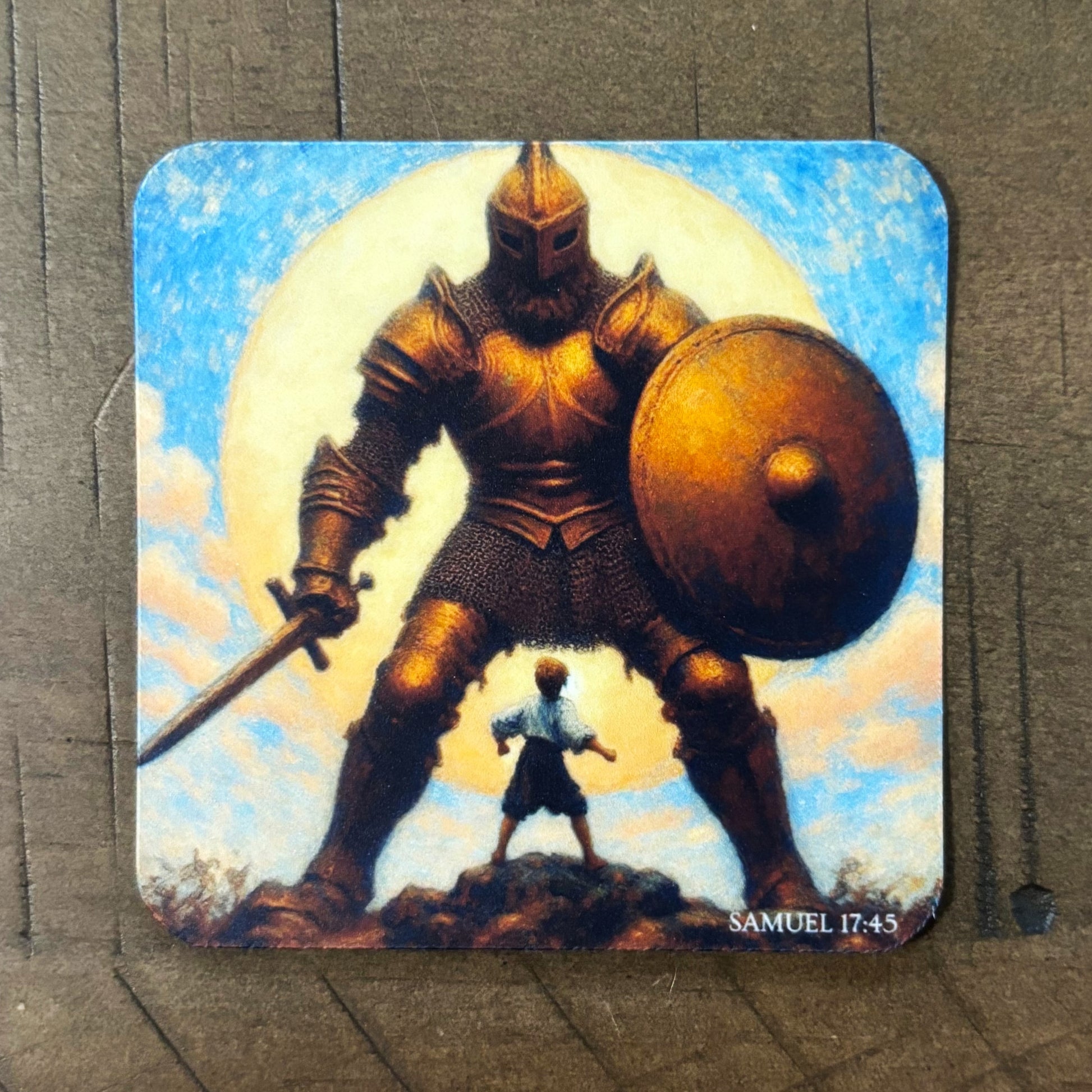 David and Goliath Sticker