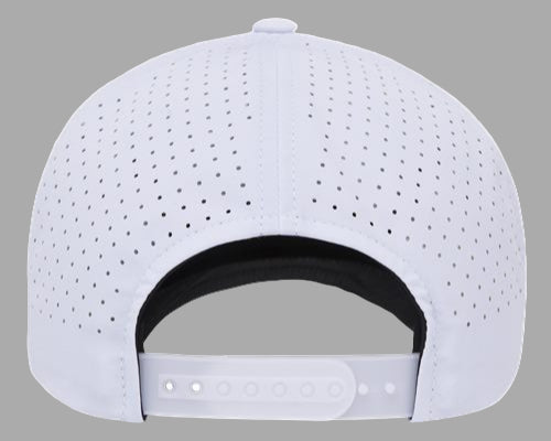 White baseball cap with black interior on a white background